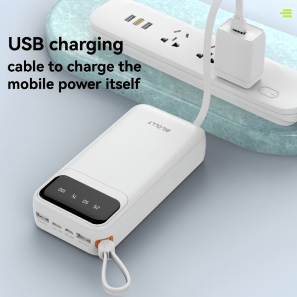 Portable Power Bank 10000mAh with Built-in Cables – Image 2