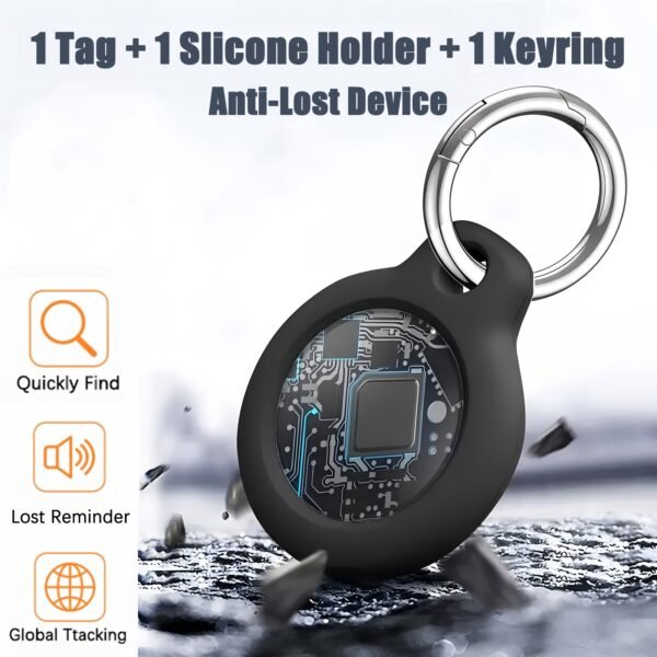 Smart Tracker Tag with Silicone Holder & Keyring – Image 8