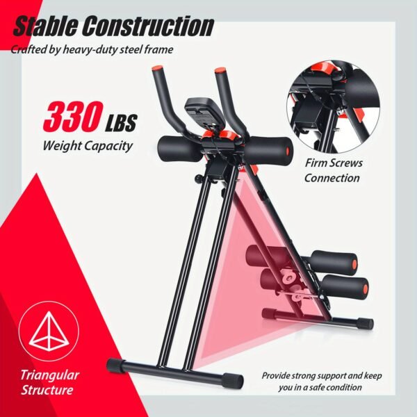 Foldable Ab Workout Machine – Adjustable Core Trainer with LCD Display for Home Gym – Image 5