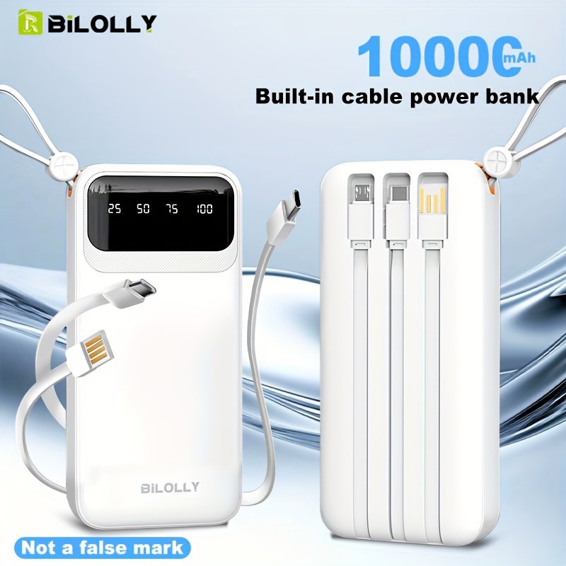 Portable Power Bank 10000mAh with Built-in Cables – Image 5