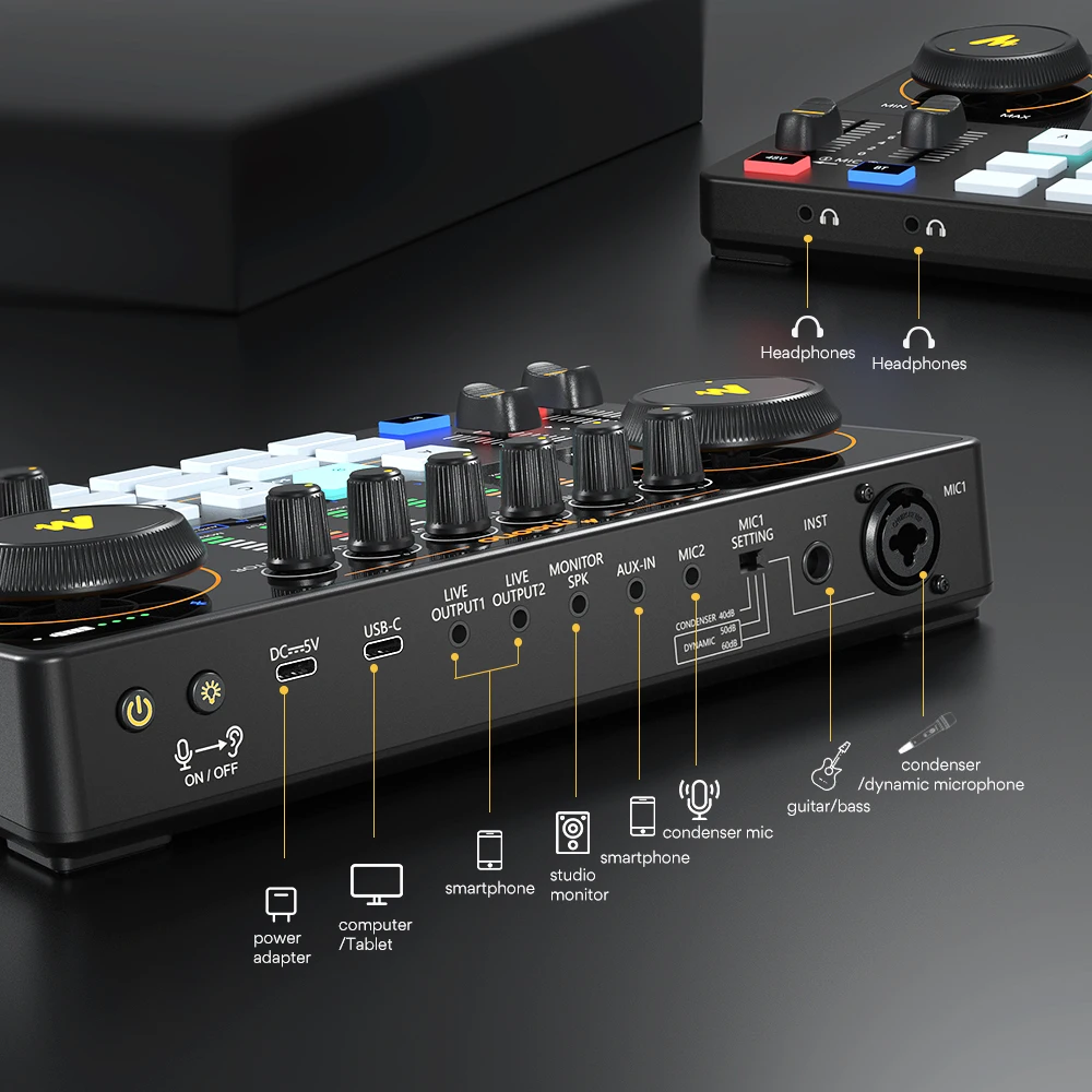 Maono AME2 Podcast Studio – Audio Interface & DJ Mixer All-in-One – Image 2