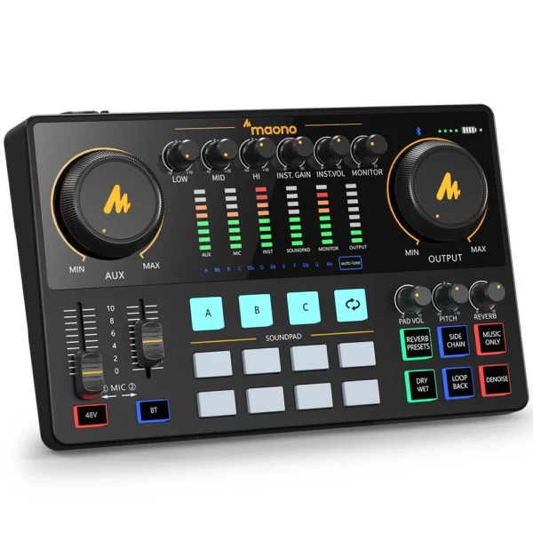 Maono AME2 Podcast Studio – Audio Interface & DJ Mixer All-in-One – Image 7