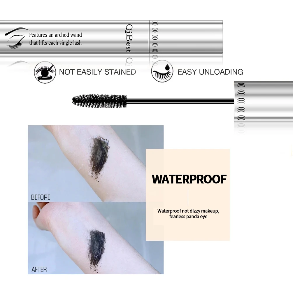 2pcs/set Black Mascara Beauty Makeup 4D Curling Lash Eyelash Extension Waterproof Liquid Volume Mascara Long-wearing Cosmetic – Image 2