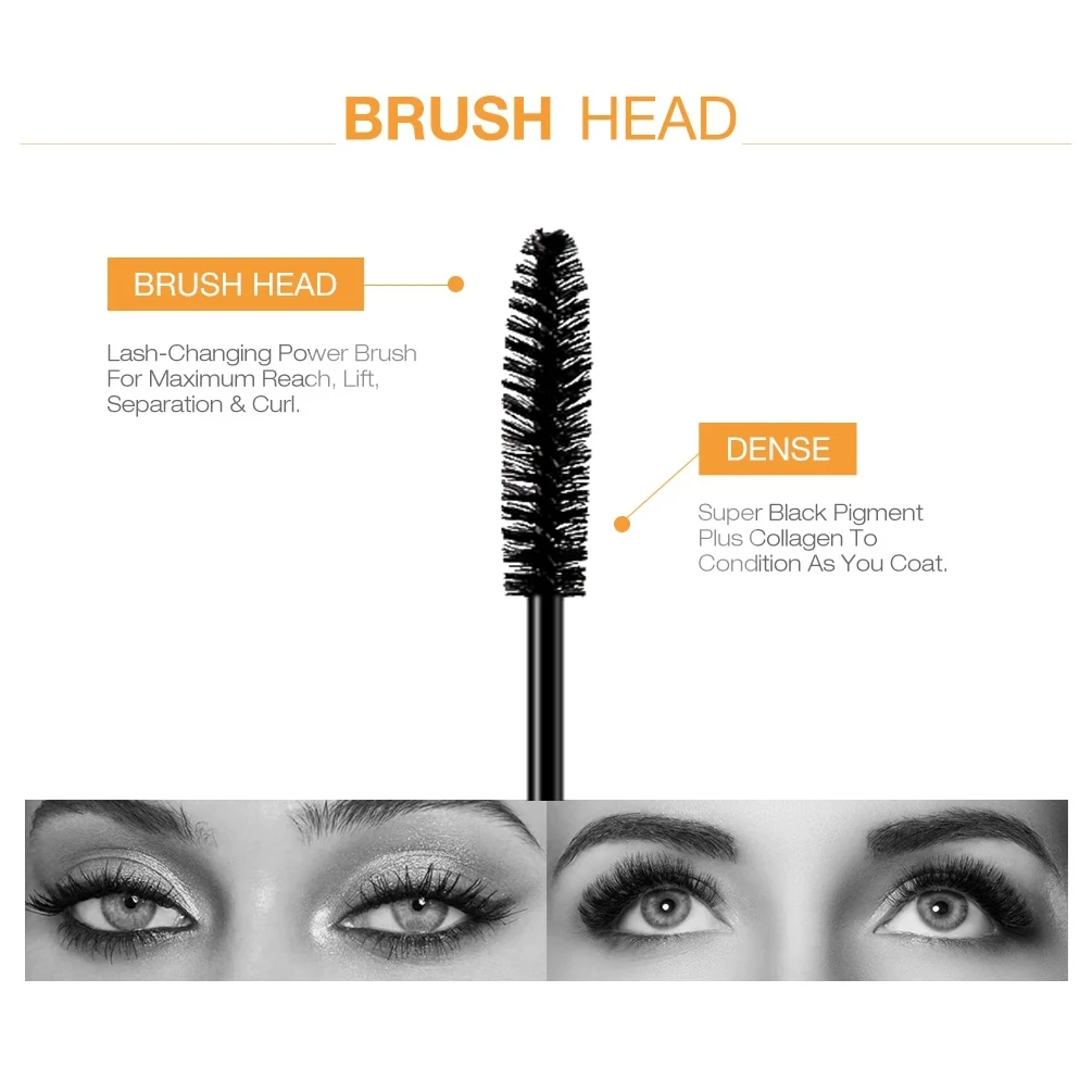2pcs/set Black Mascara Beauty Makeup 4D Curling Lash Eyelash Extension Waterproof Liquid Volume Mascara Long-wearing Cosmetic – Image 3