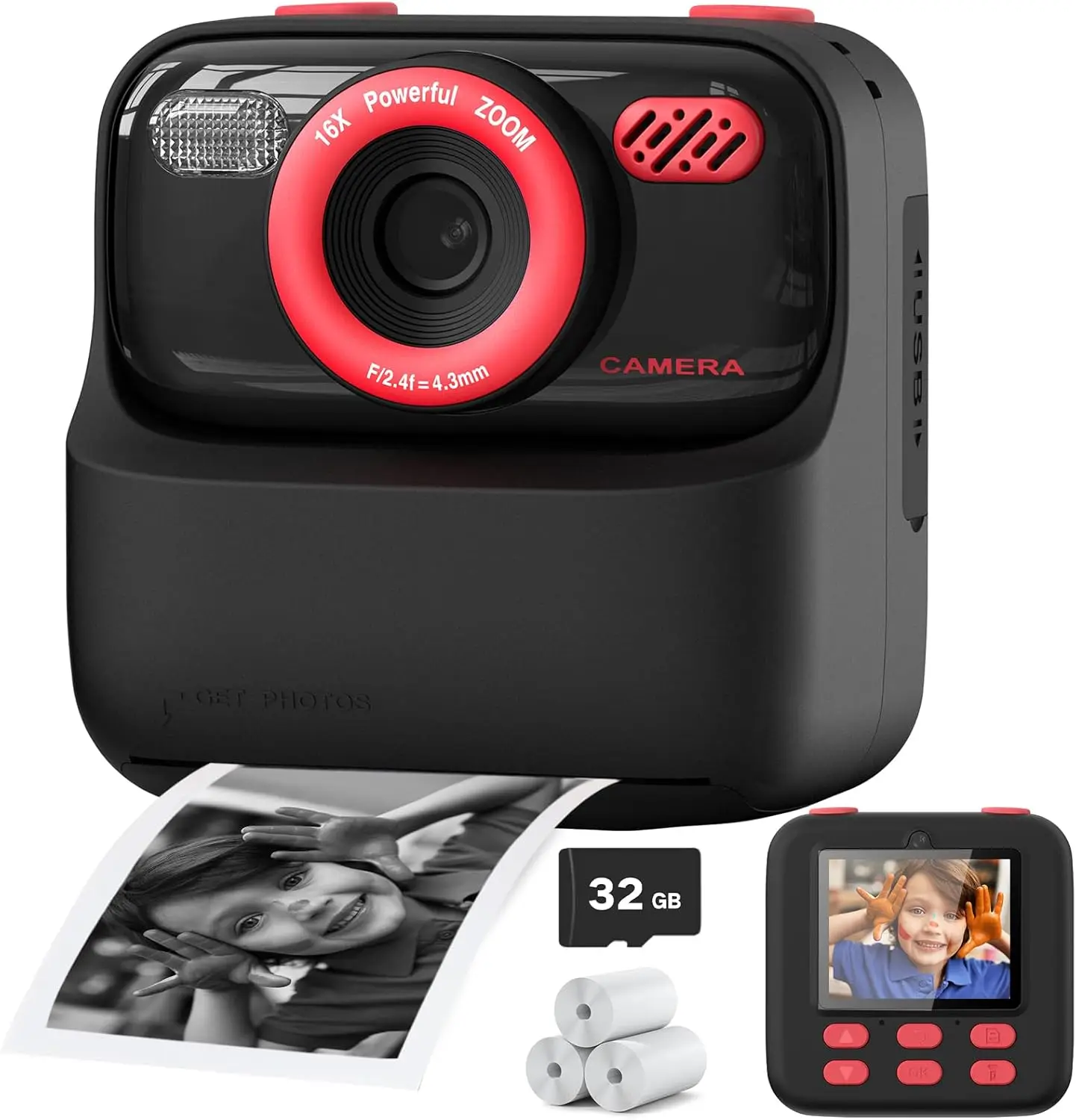AMORUS Kids Instant Print Camera – 1080P Dual Lens, 32GB Gift – Image 7
