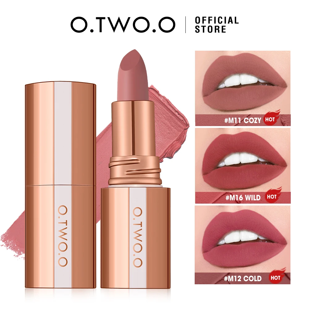 O.TWO.O Matte Lipstick – Long Lasting Waterproof Velvet Lip Tint