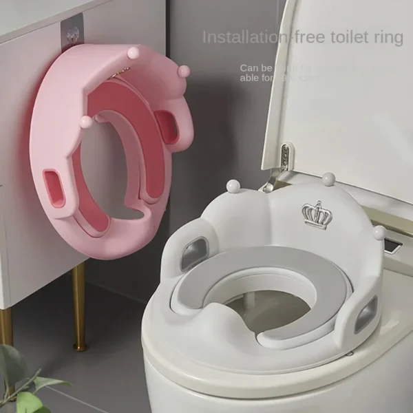Baby and Child Toilet Seat Ring Female Baby and Little Boy Cushion Bedpan Cover Children's Toilet Household Auxiliary Toilet – Image 2