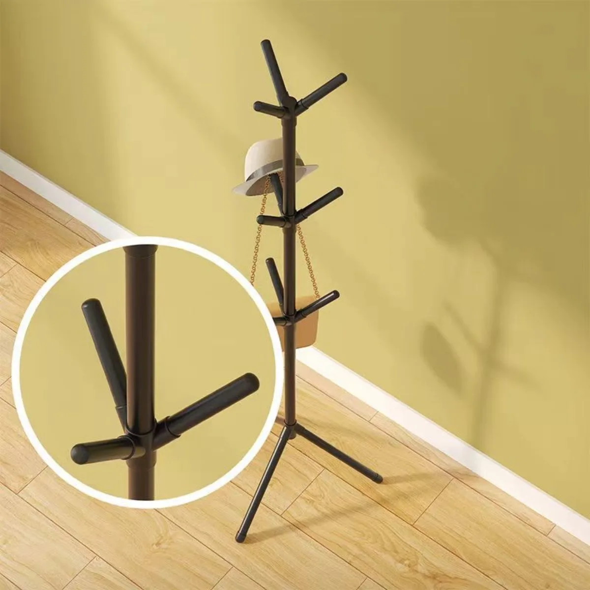 Modern Clothes & Hats Rack – Tree Branch Floor Stand with 9 Hooks – Image 4
