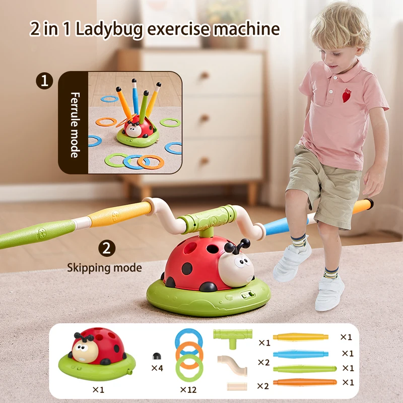 Ladybug Sports Toy – 4-in-1 Rope Skipping, Ferrule, Rocket & Baseball Game – Image 9