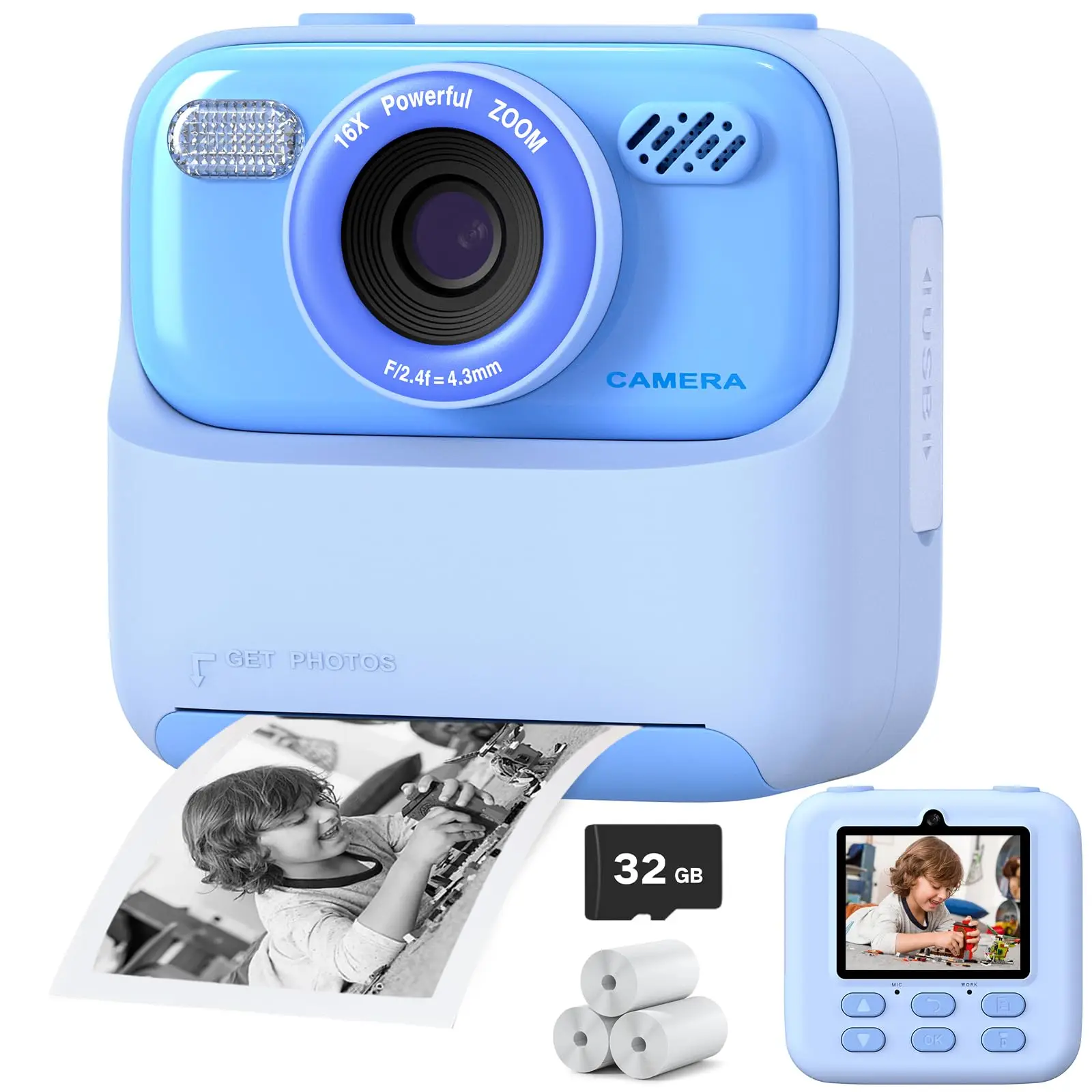 AMORUS Kids Instant Print Camera – 1080P Dual Lens, 32GB Gift – Image 15