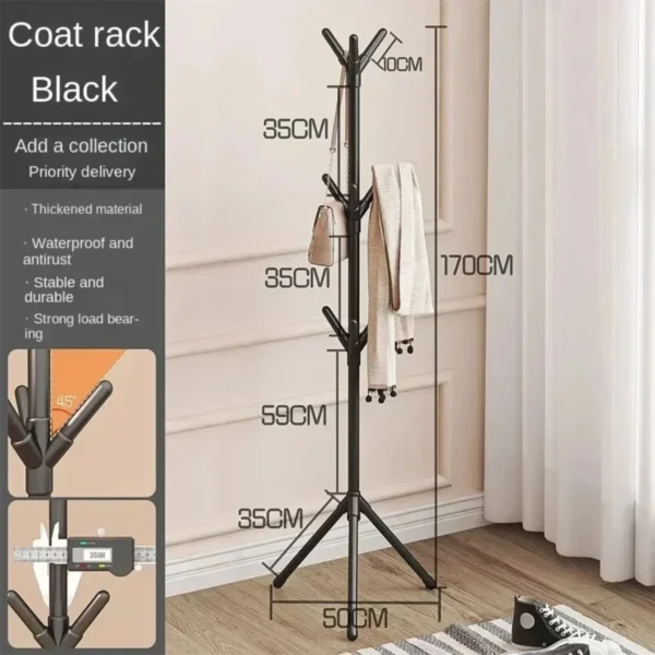 Modern Clothes & Hats Rack – Tree Branch Floor Stand with 9 Hooks – Image 5