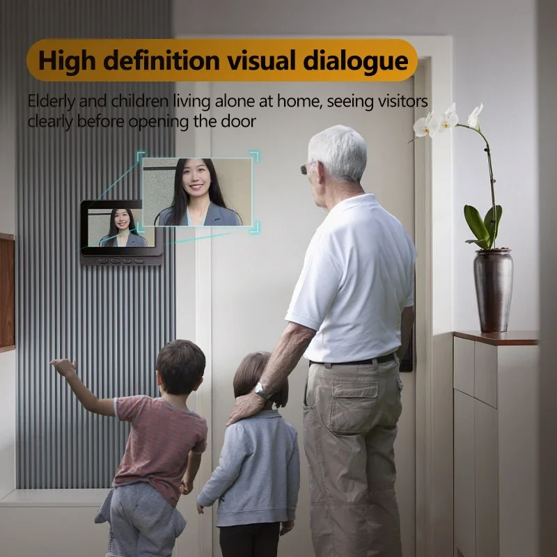 Wireless Video Doorbell – 4.3" IPS Screen, HD Camera, Night Vision – Image 3