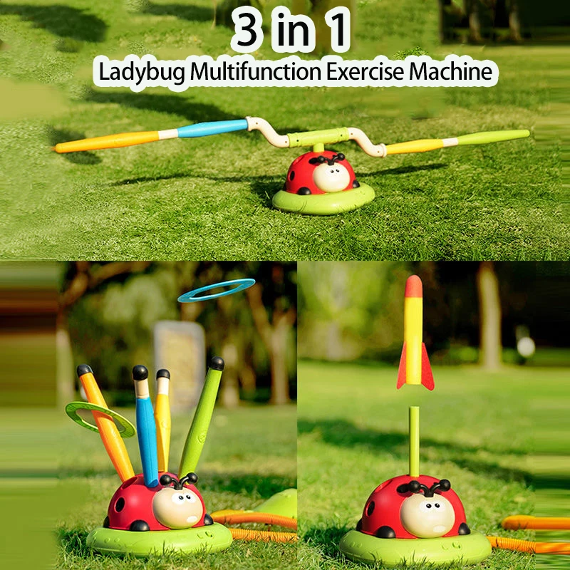 Ladybug Sports Toy – 4-in-1 Rope Skipping, Ferrule, Rocket & Baseball Game – Image 3