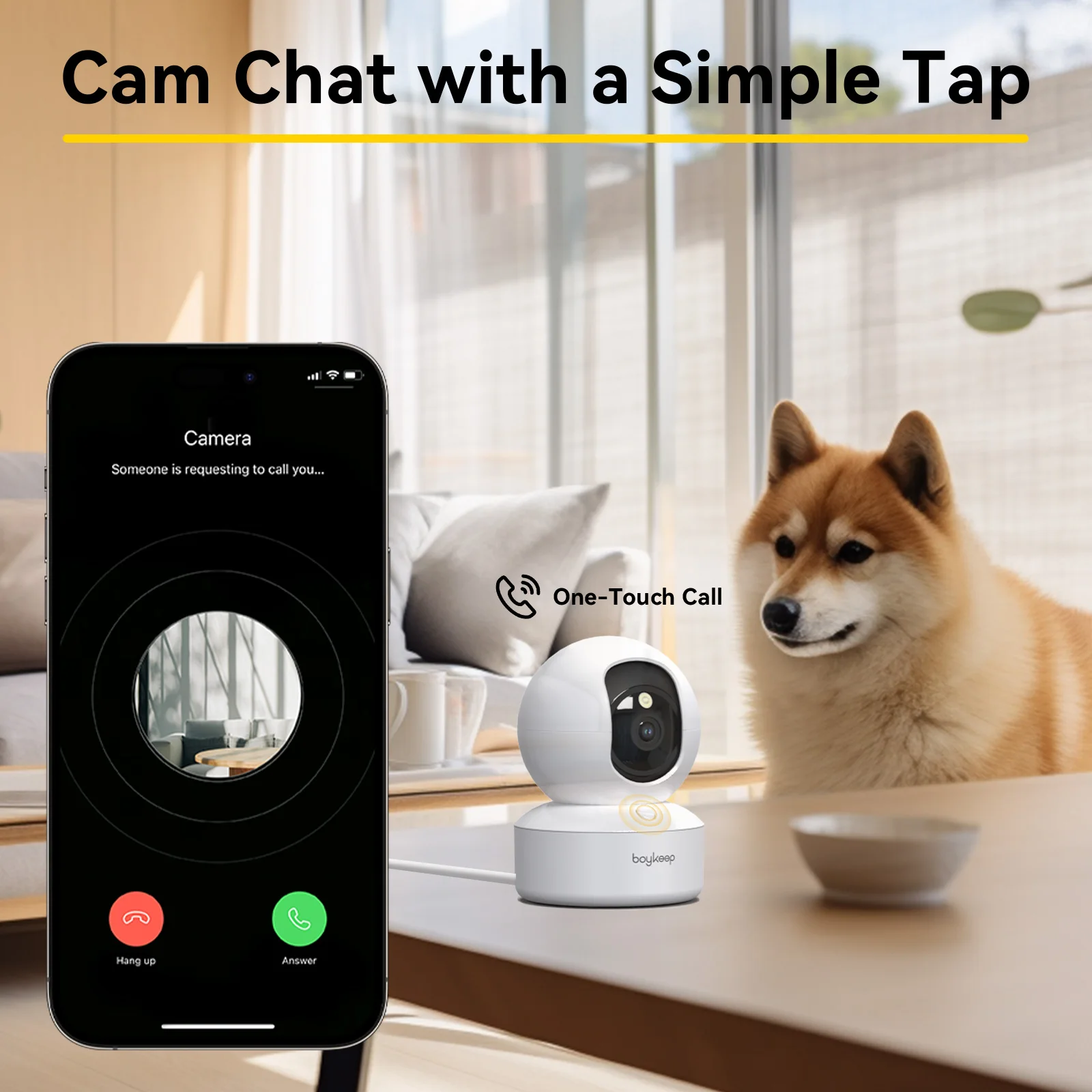 BoyKeep 2K Pet Dog Camera – WiFi Indoor Security with 360° & 2-Way Audio – Image 5