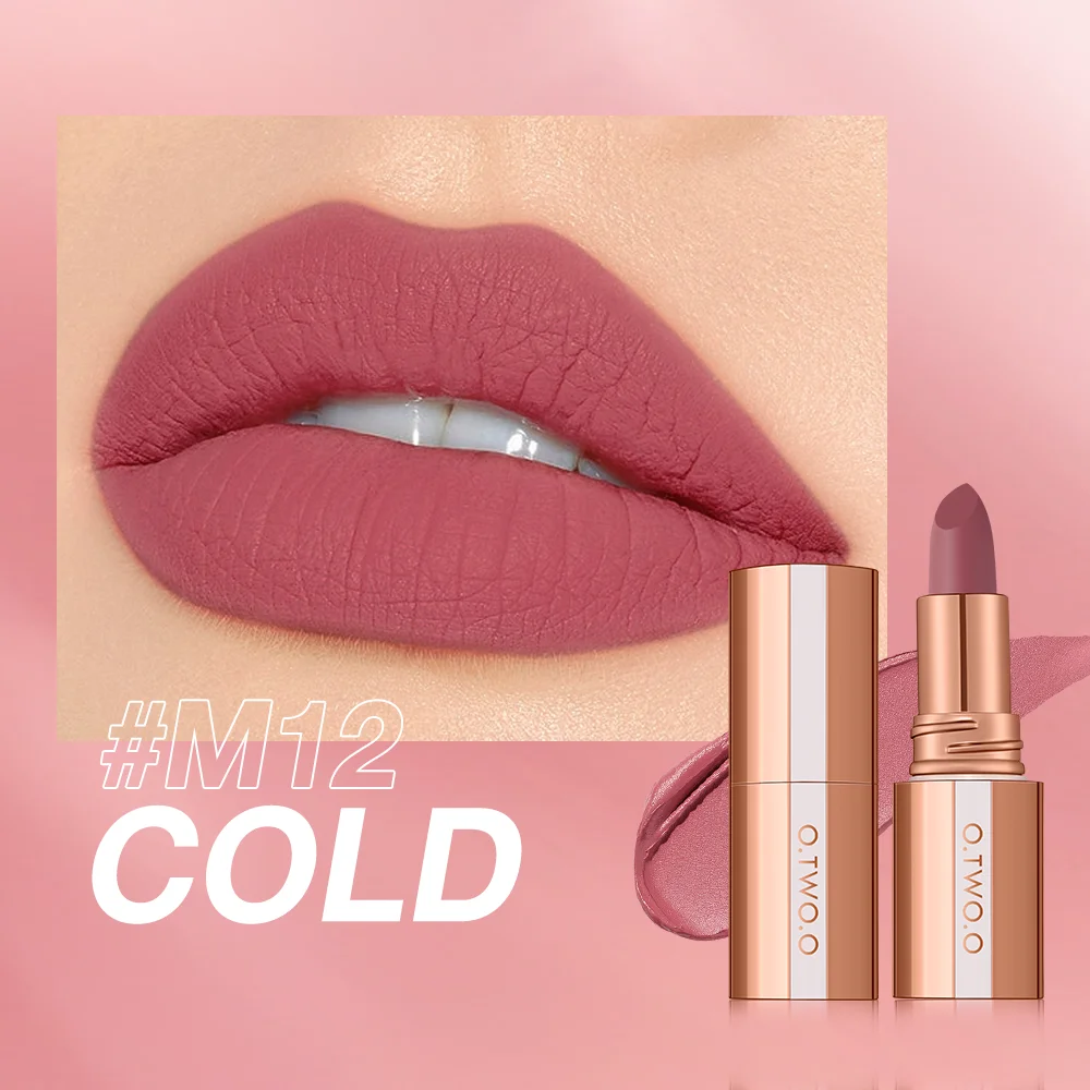 O.TWO.O Matte Lipstick – Long Lasting Waterproof Velvet Lip Tint – Image 7
