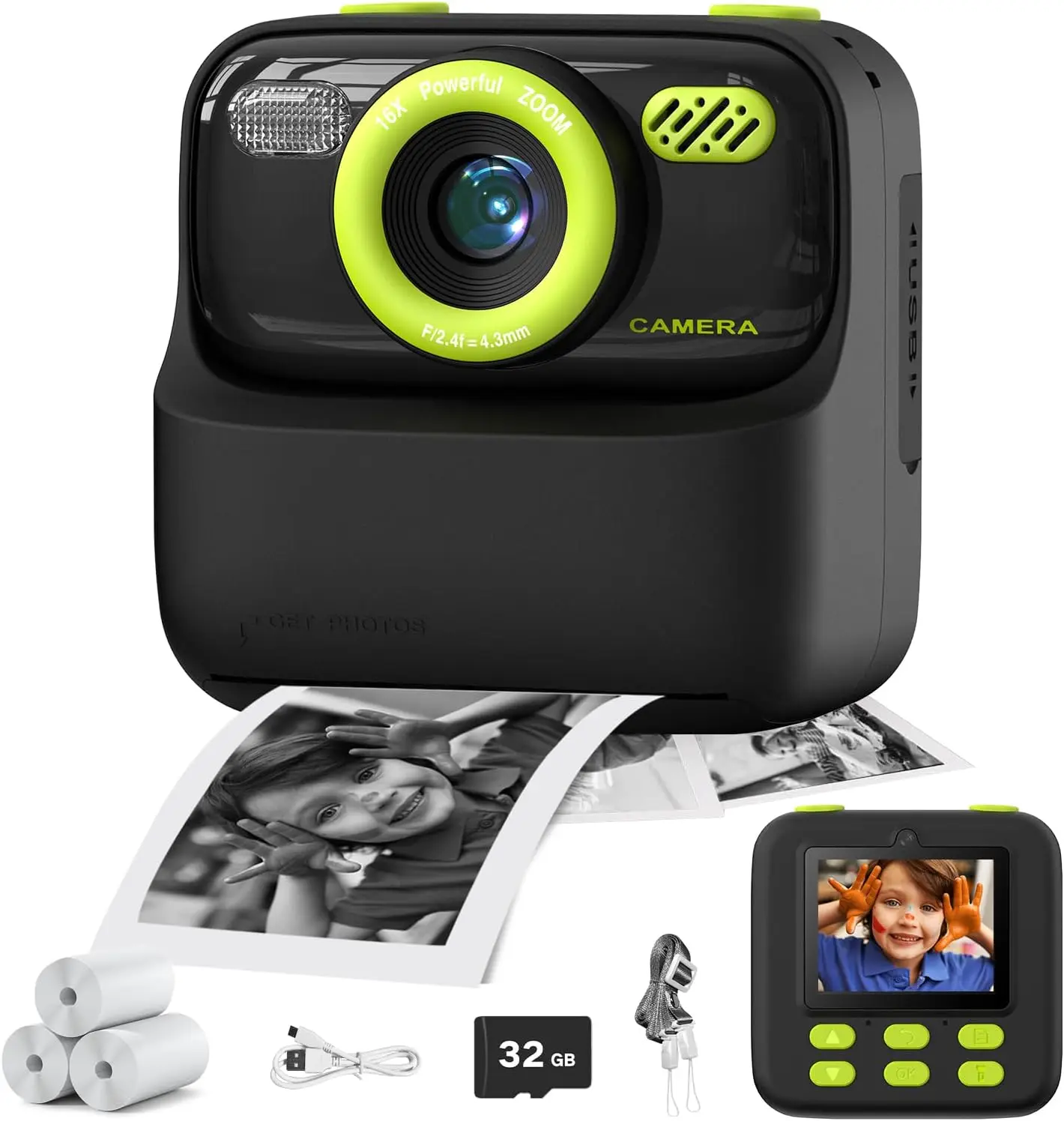 AMORUS Kids Instant Print Camera – 1080P Dual Lens, 32GB Gift – Image 8