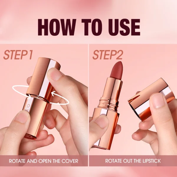 O.TWO.O Matte Lipstick – Long Lasting Waterproof Velvet Lip Tint – Image 5