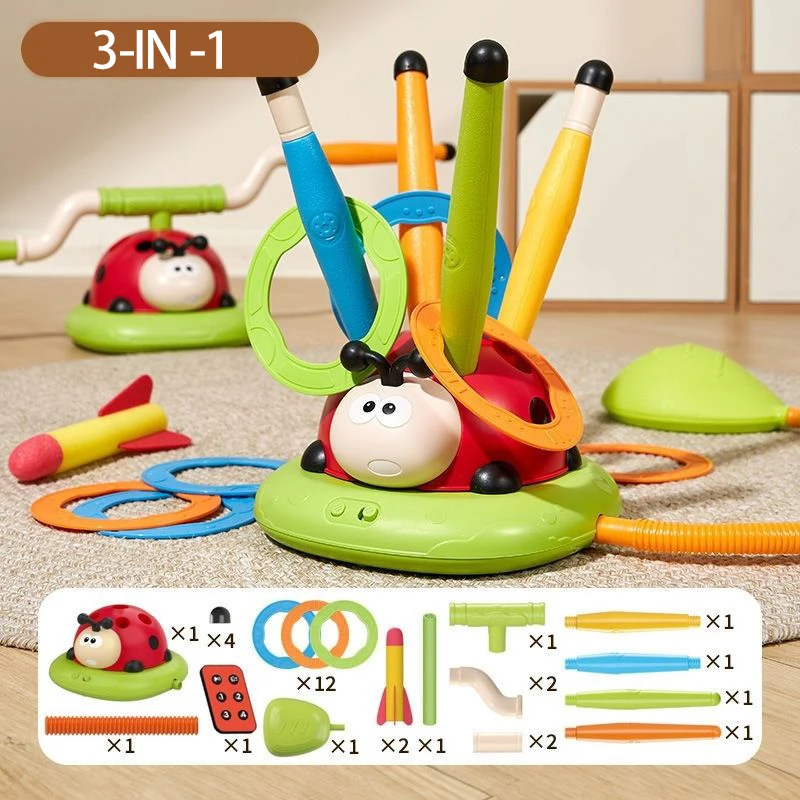 Ladybug Sports Toy – 4-in-1 Rope Skipping, Ferrule, Rocket & Baseball Game – Image 4