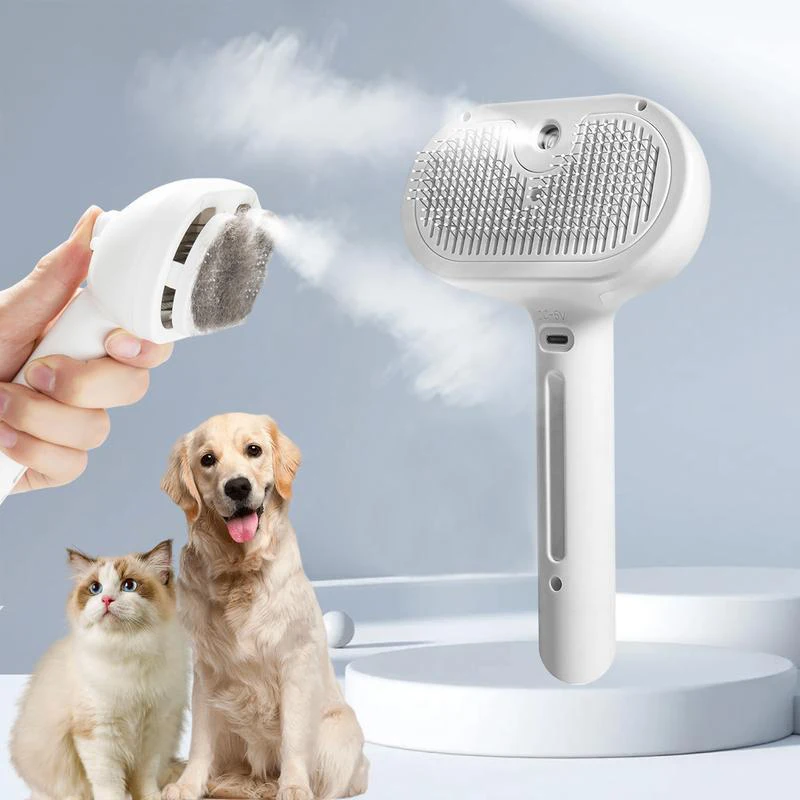 Pet Steam Massage Comb – USB Rechargeable Dog & Cat