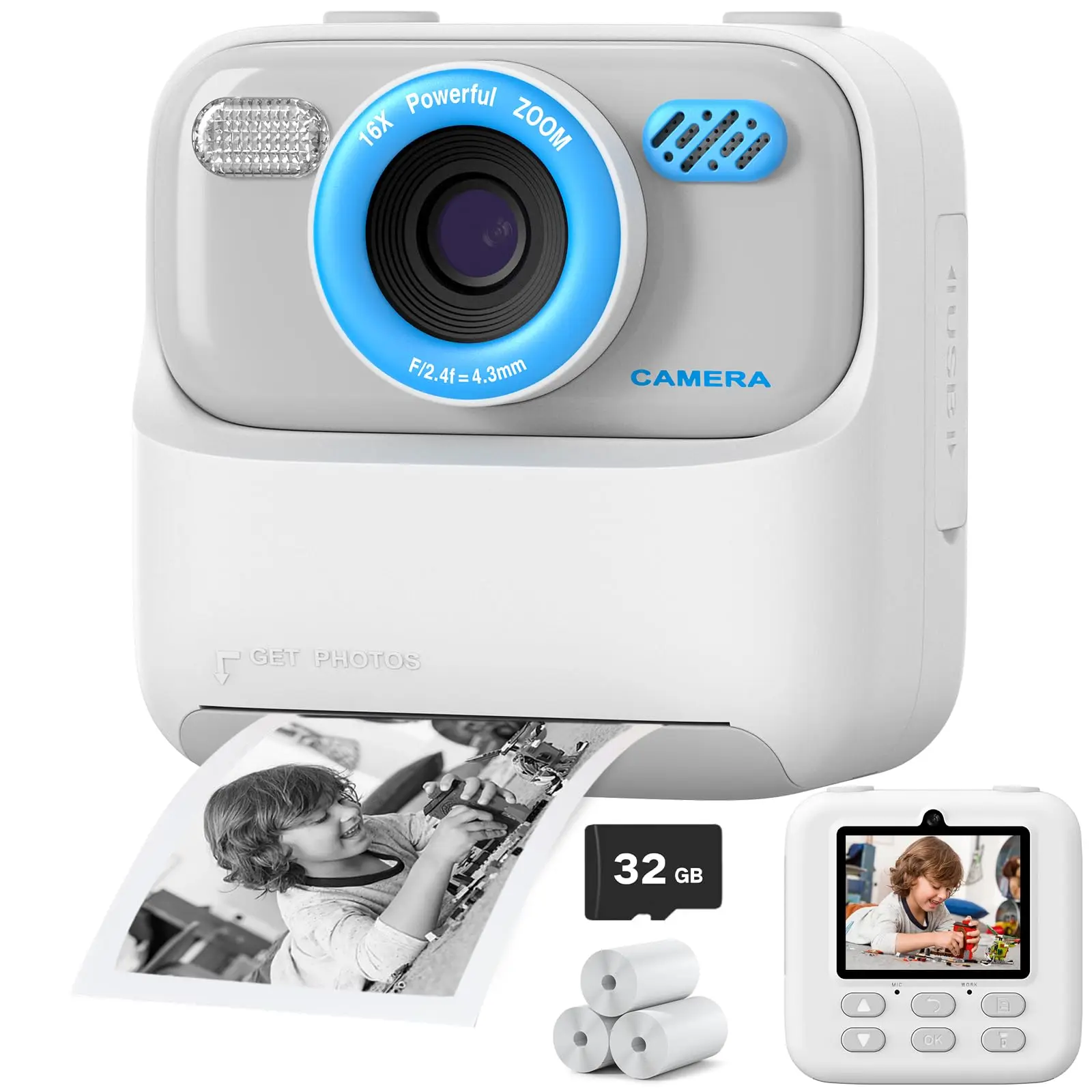 AMORUS Kids Instant Print Camera – 1080P Dual Lens, 32GB Gift – Image 12
