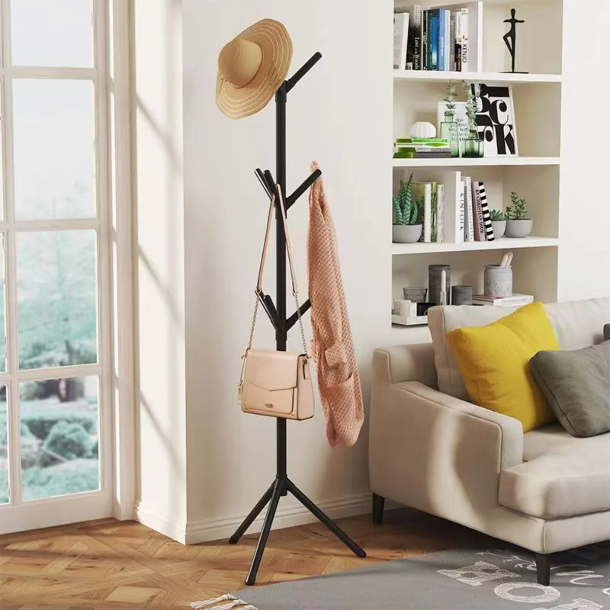 Modern Clothes & Hats Rack – Tree Branch Floor Stand with 9 Hooks – Image 2
