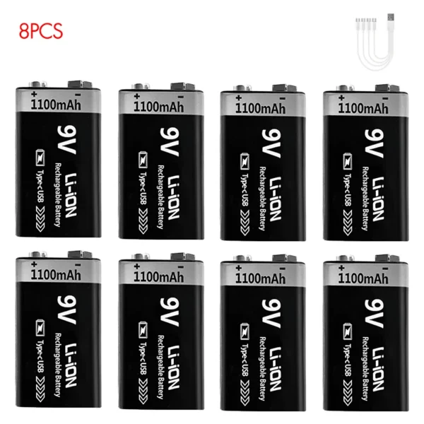 MATOV 9V USB Rechargeable Battery 1100mAh Type-C – Image 9