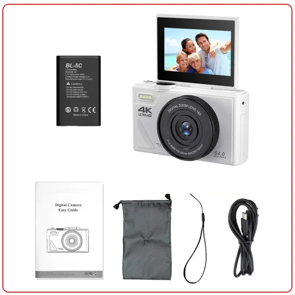 OURLIFE 4K Digital Camera – 48MP, 18X Zoom, WiFi Vlog Cam – Image 10