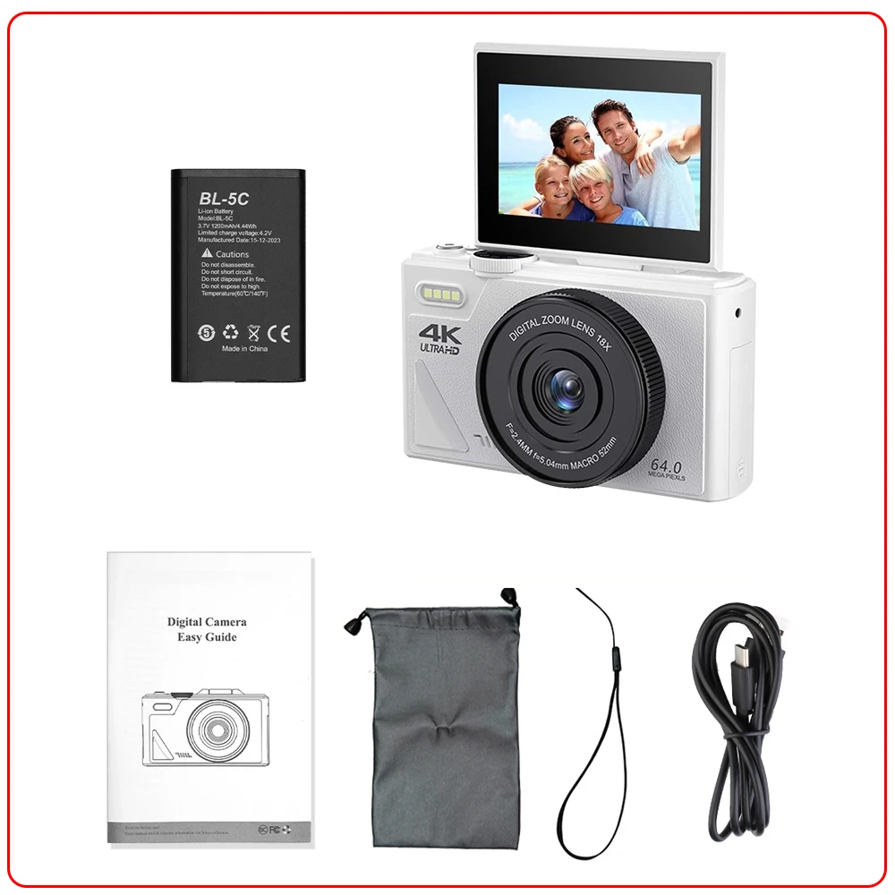 OURLIFE 4K Digital Camera – 48MP, 18X Zoom, WiFi Vlog Cam – Image 10