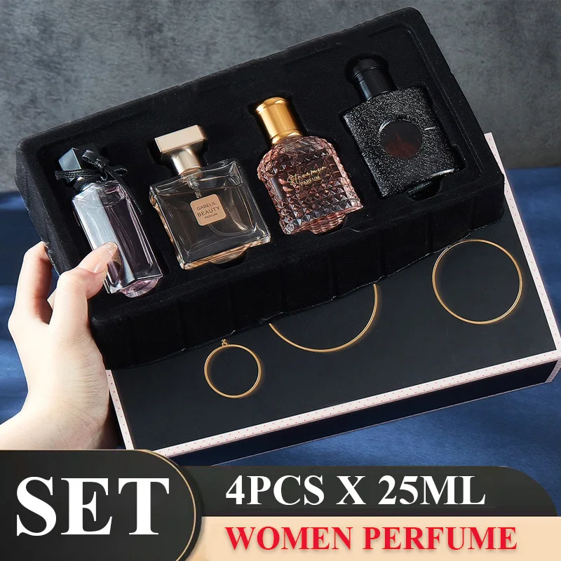 Women’s Perfume Gift Set – 4pcs x 25ml Floral Long-Lasting