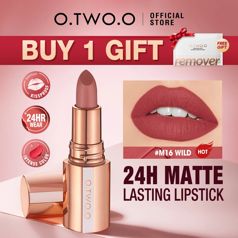 O.TWO.O Matte Lipstick – Long Lasting Waterproof Velvet Lip Tint – Image 2