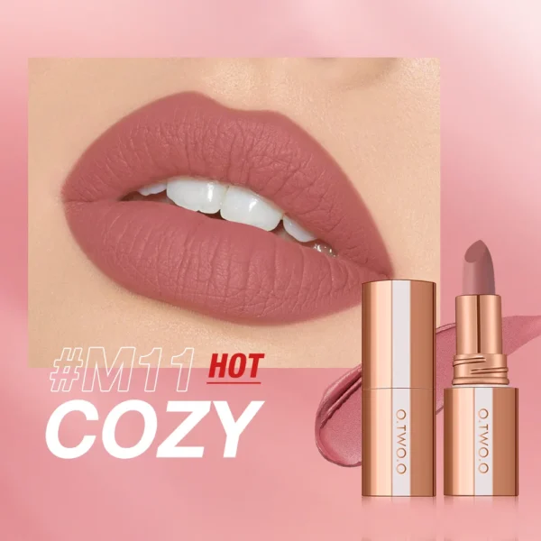 O.TWO.O Matte Lipstick – Long Lasting Waterproof Velvet Lip Tint – Image 8