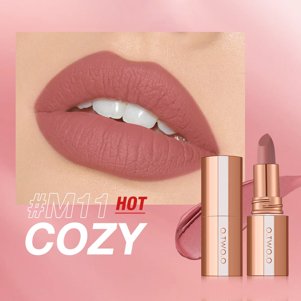 O.TWO.O Matte Lipstick – Long Lasting Waterproof Velvet Lip Tint – Image 8