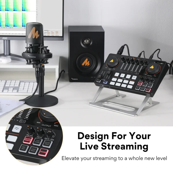 Maono AME2 Podcast Studio – Audio Interface & DJ Mixer All-in-One – Image 5