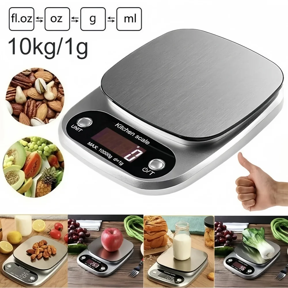 Digital Kitchen Scale – 10kg/1g Stainless Steel LCD – Image 2