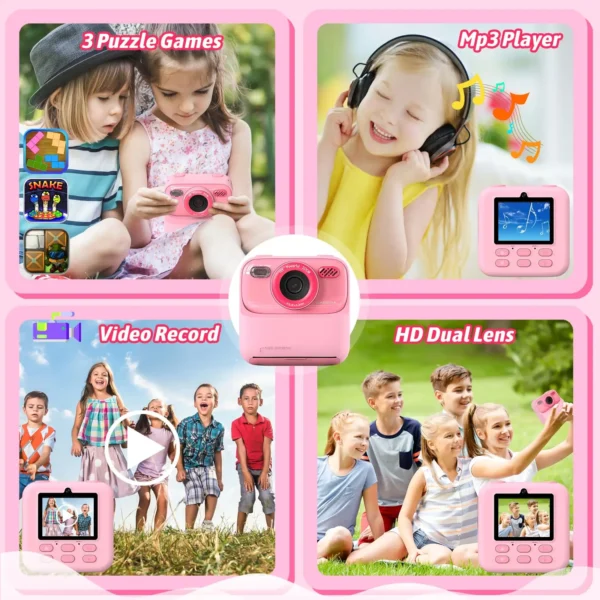 AMORUS Kids Instant Print Camera – 1080P Dual Lens, 32GB Gift – Image 3