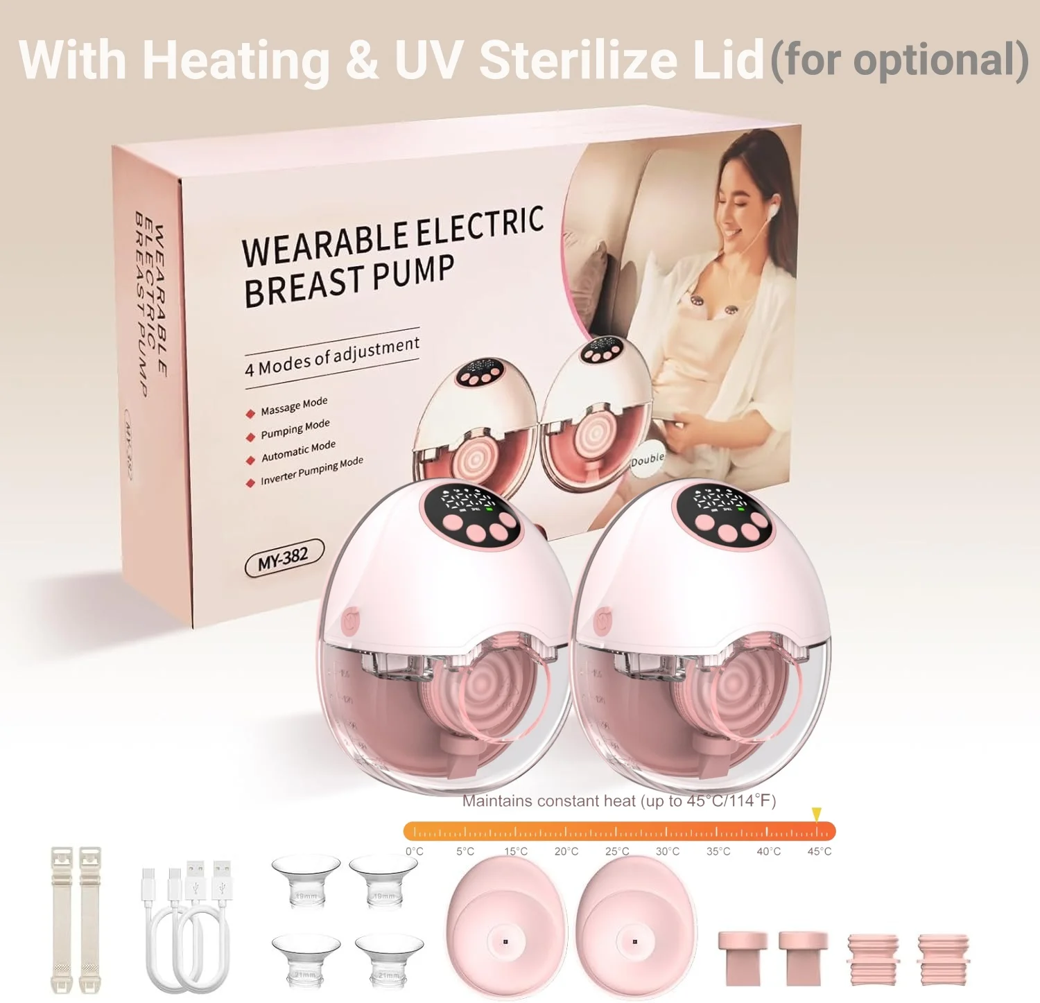 Manada Wearable Electric Breast Pump – Hands-Free, BPA-Free, Quiet