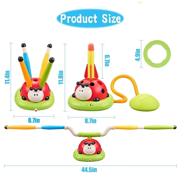 Ladybug Sports Toy – 4-in-1 Rope Skipping, Ferrule, Rocket & Baseball Game – Image 2