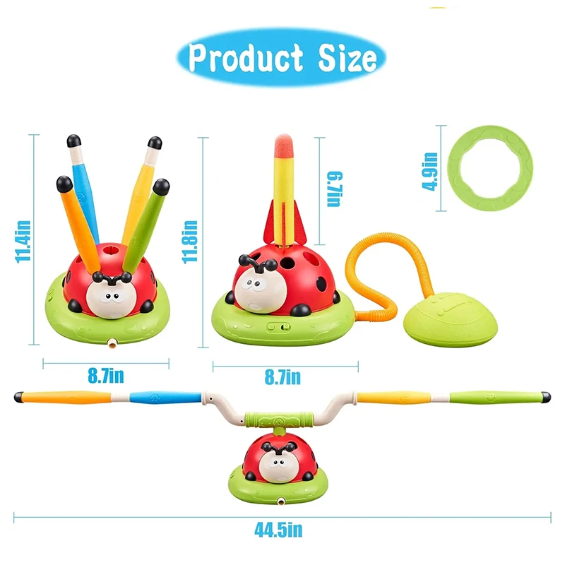 Ladybug Sports Toy – 4-in-1 Rope Skipping, Ferrule, Rocket & Baseball Game – Image 2