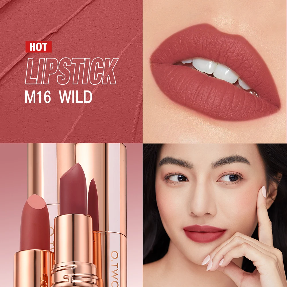 O.TWO.O Matte Lipstick – Long Lasting Waterproof Velvet Lip Tint – Image 4