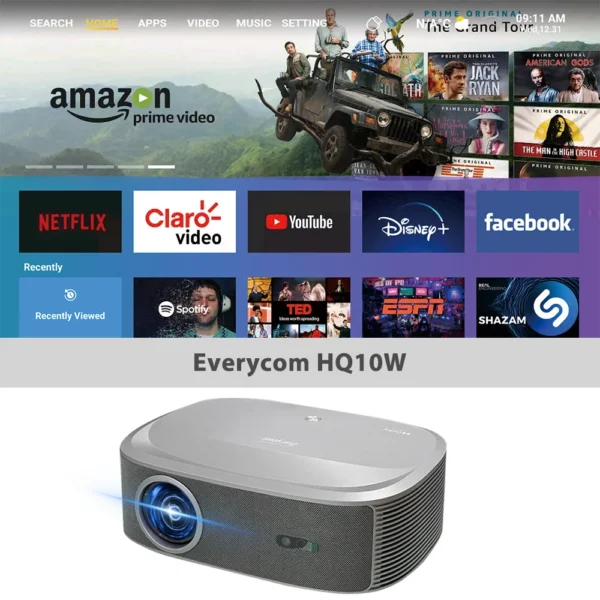 Everycom HQ10W 1080P Projector – 4K Support, 26000 Lumens, Android 12, Dolby Audio – Image 7