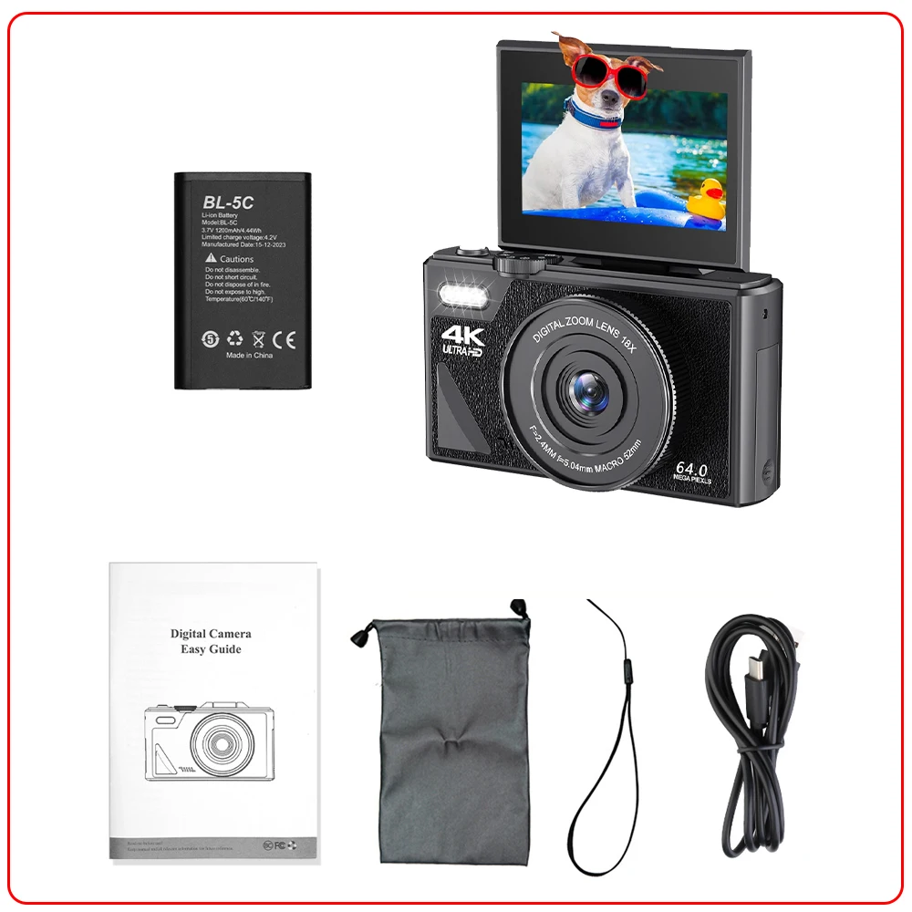 OURLIFE 4K Digital Camera – 48MP, 18X Zoom, WiFi Vlog Cam – Image 8