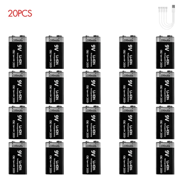 MATOV 9V USB Rechargeable Battery 1100mAh Type-C – Image 7