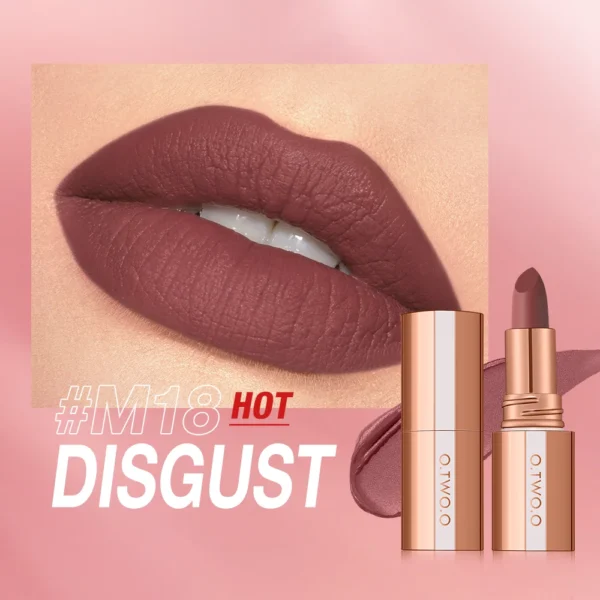 O.TWO.O Matte Lipstick – Long Lasting Waterproof Velvet Lip Tint – Image 9