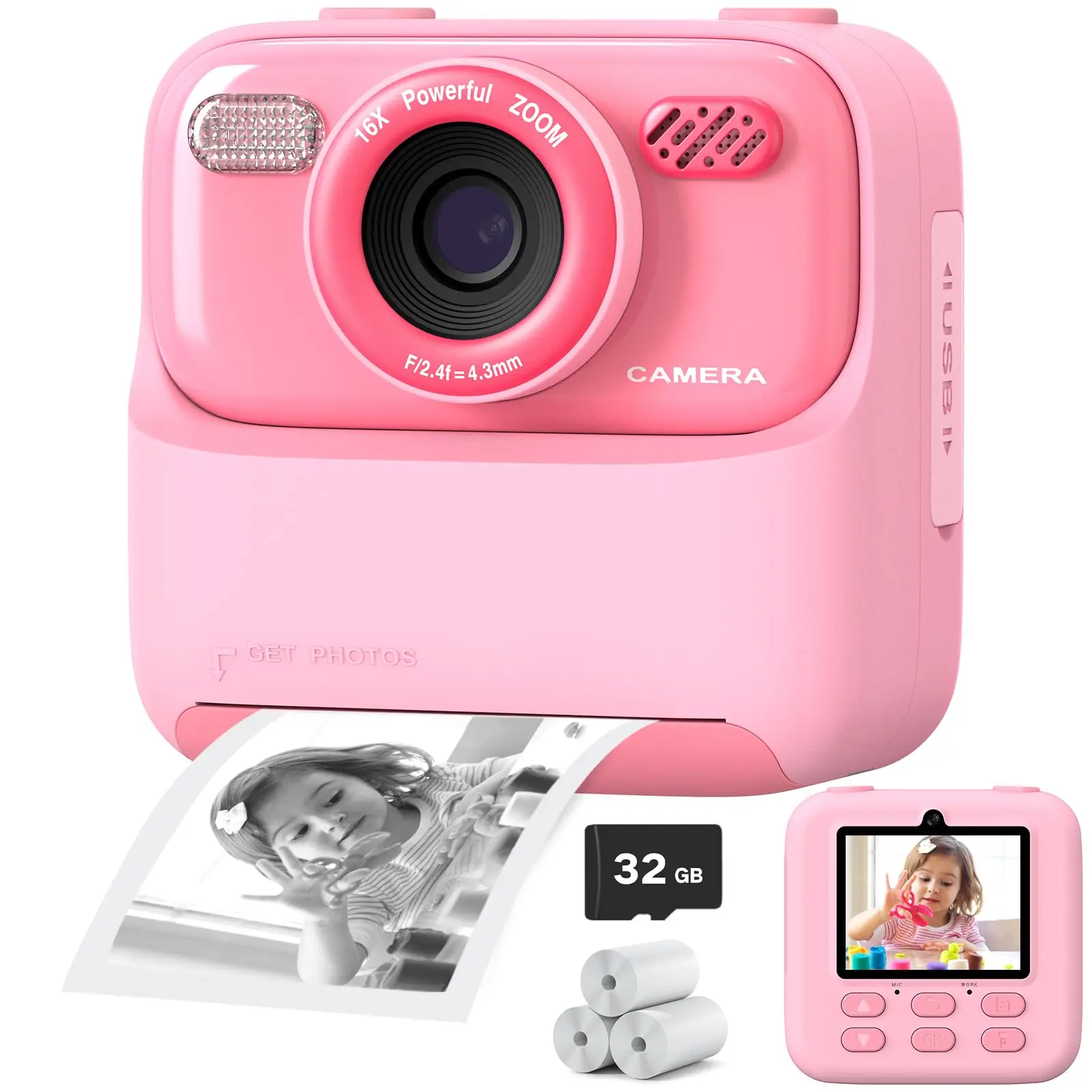 AMORUS Kids Instant Print Camera – 1080P Dual Lens, 32GB Gift – Image 9