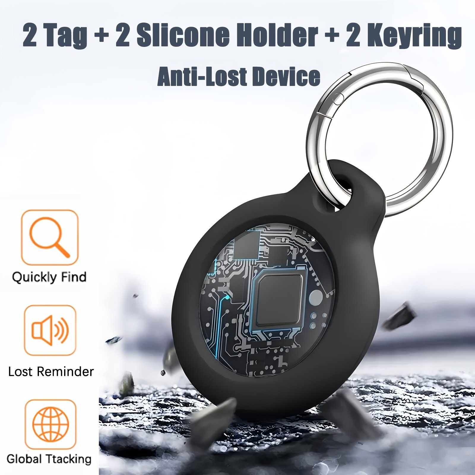 Smart Tracker Tag with Silicone Holder & Keyring – Image 11