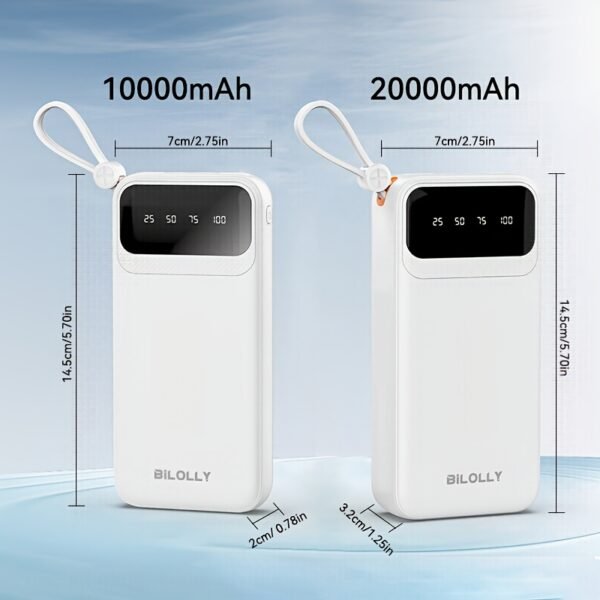 Portable Power Bank 10000mAh with Built-in Cables – Image 4