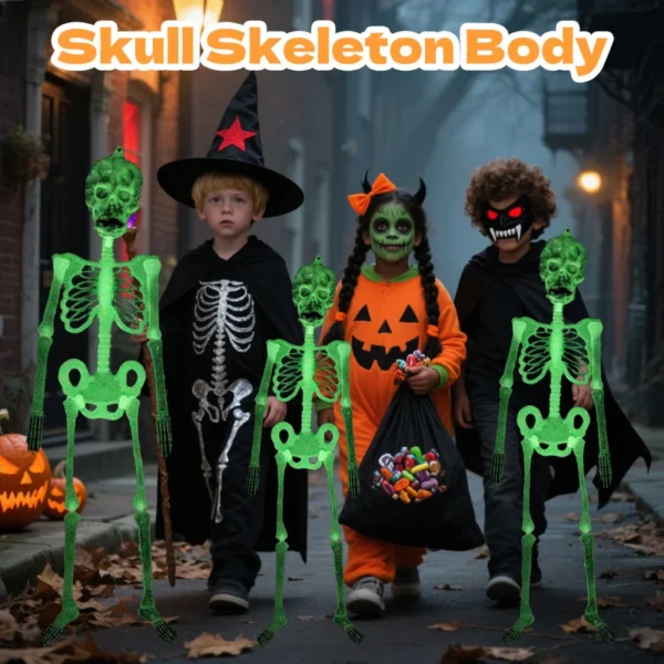 Halloween Skeleton 90cm – Poseable Glowing Decoration