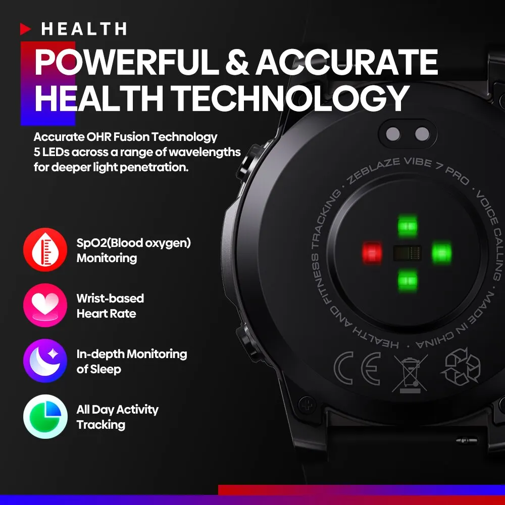 Zeblaze VIBE 7 PRO Smartwatch – 1.43” AMOLED Display, Voice Calling, Rugged Sports Watch for Men, IP68 Waterproof – Image 4