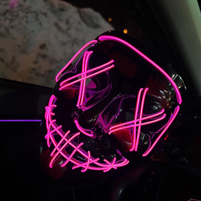 Halloween LED Purge Mask – Wireless Neon Glow Cosplay Costume – Image 5