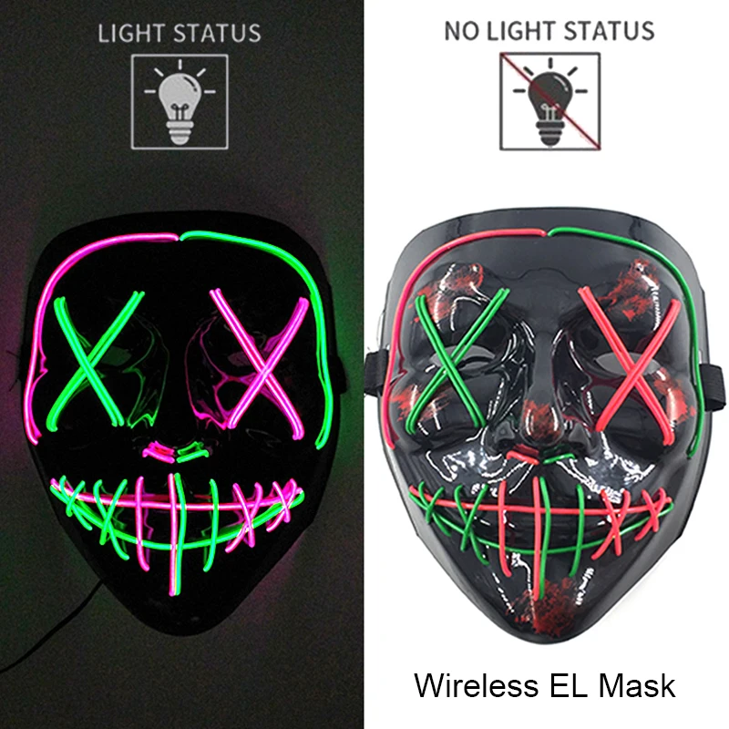 Halloween LED Purge Mask – Wireless Neon Glow Cosplay Costume – Image 17
